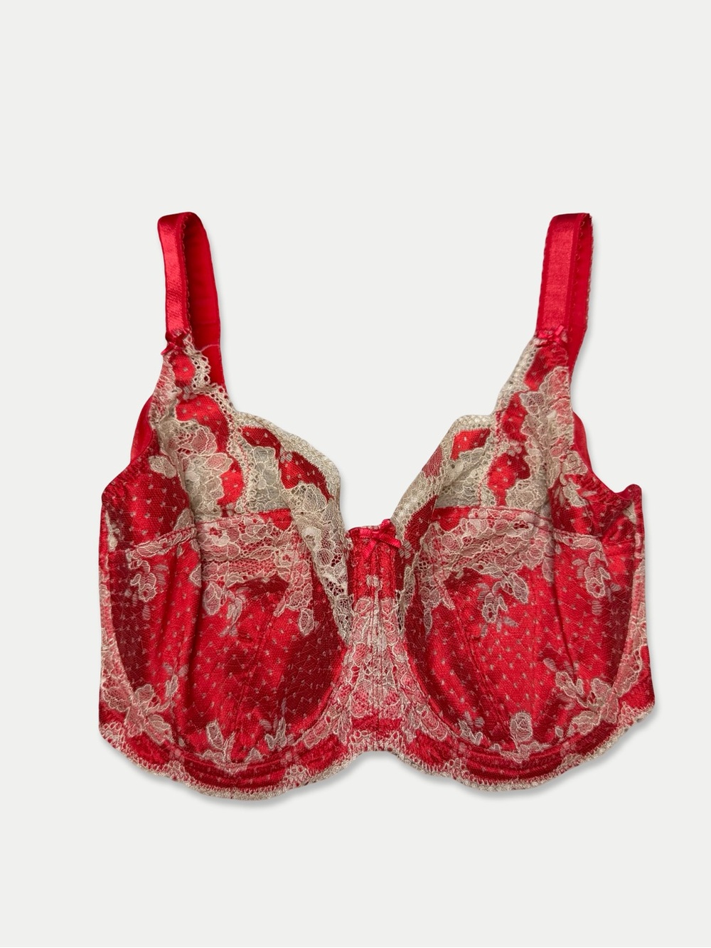 Panache Clara 7255 Bra 32H Red Champagne Lace Full Cup Underwire
